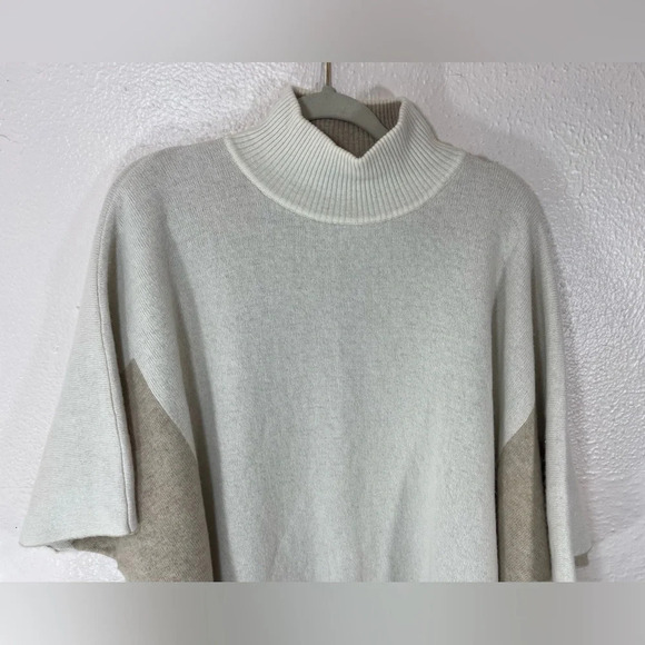 Note di Anita Merino Wool/Cashmere Blend Sweater Poncho Women’s OS Italy Neutral - Picture 2 of 10